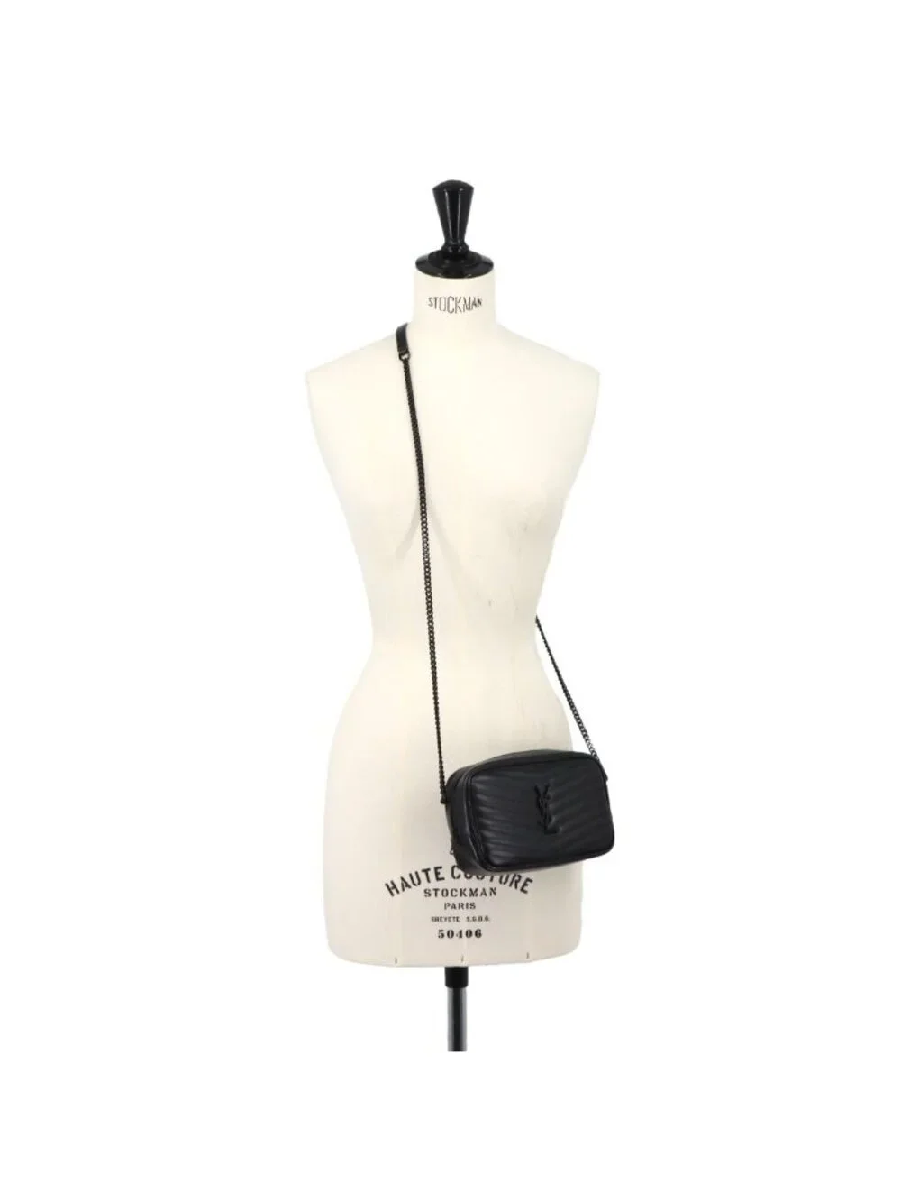 Saint Laurent Lou Chain Shoulder Bag Leather Black